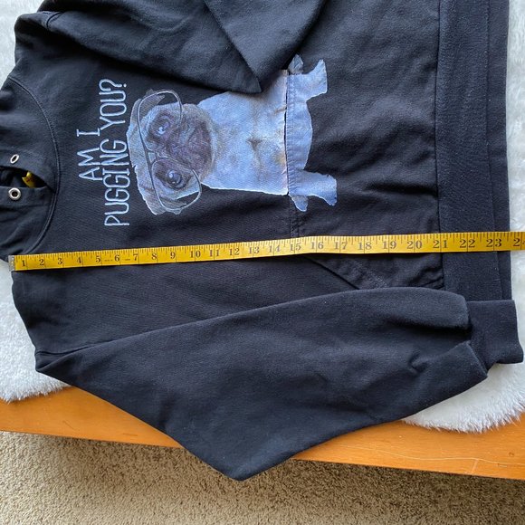 Sweatshirt Hoodie With Pug Dog Graphic Am I Pugging You? - Picture 11 of 15